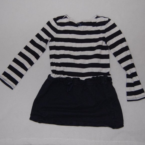 GAP Girls Size M (8) Navy-White Striped Cotton Dress, Long Sleeve - Picture 6 of 7